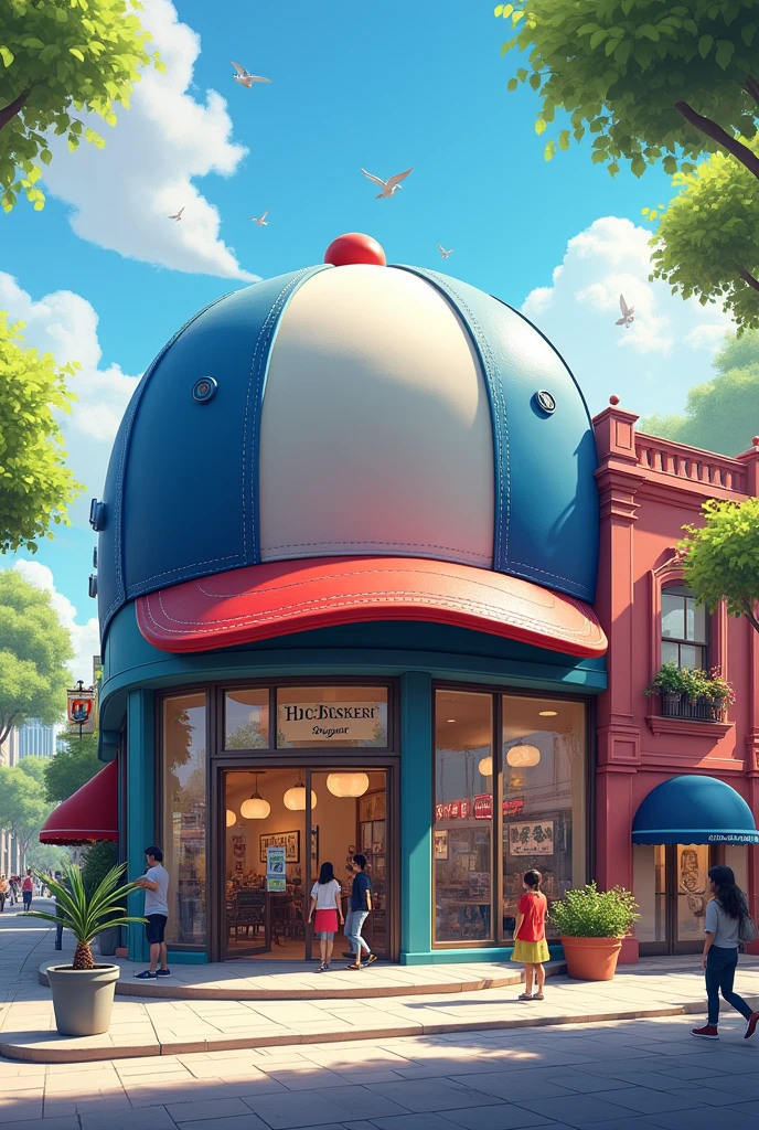 Create a building based on a cap and please show me the exterior design