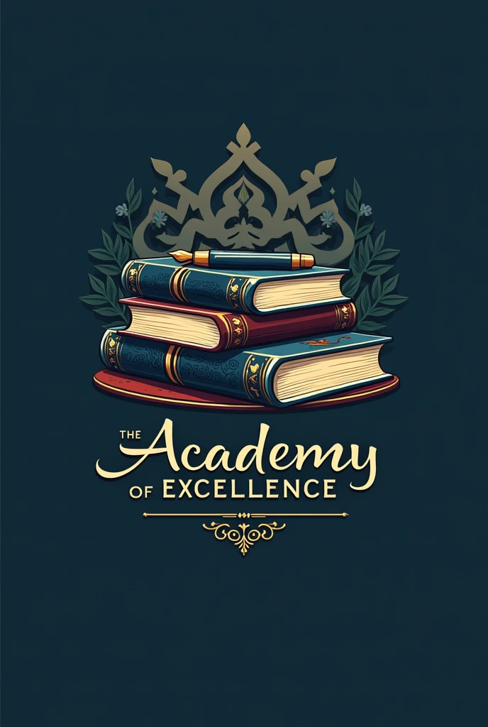 A logo for acadmy name The Academy of Excellence with beautiful books and pen
Under written acadmy by Kabir Yousaf