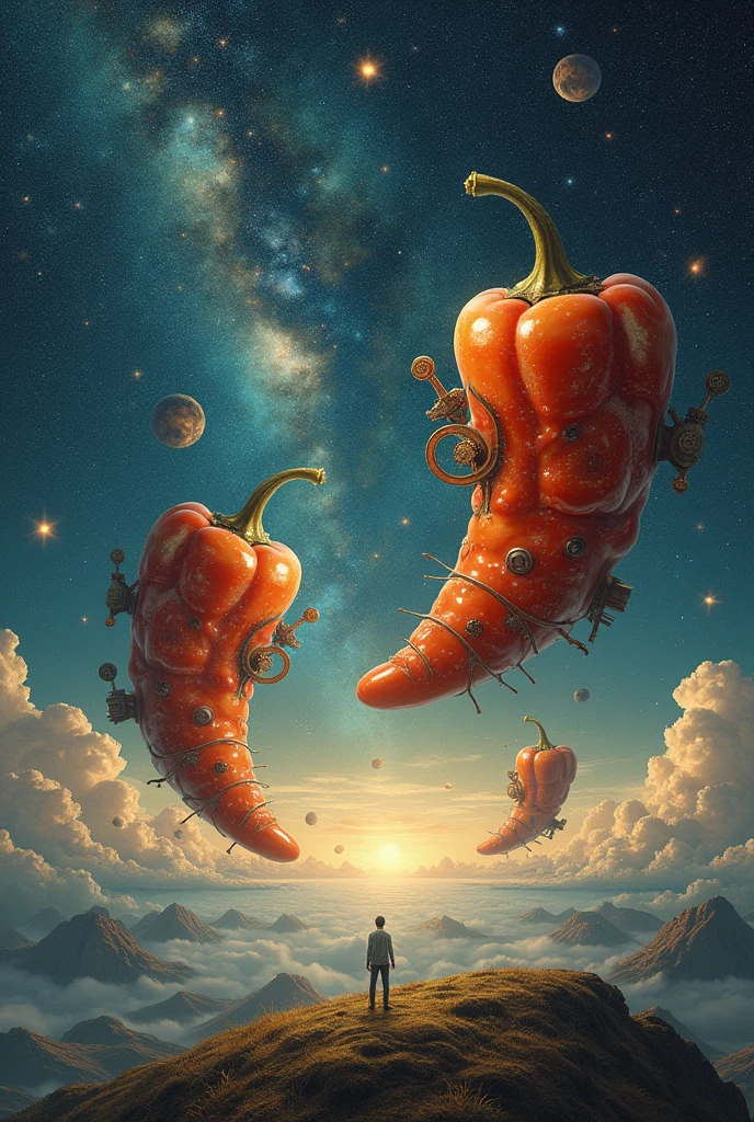 masterpiece, Highest quality, (Sea of stars)、Mechanized peppers