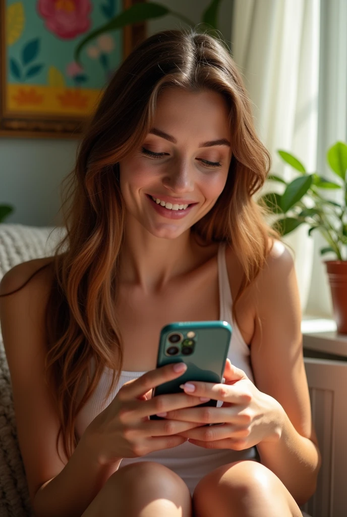 Beautiful woman looking at tiktok @wesleytv646