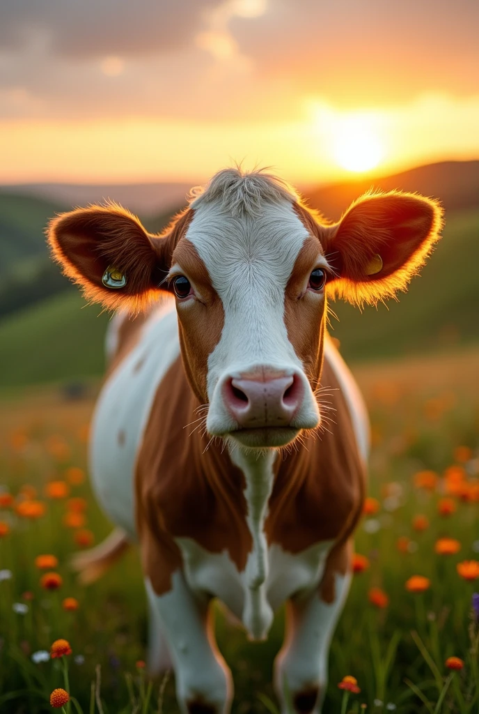 The cow is crying
