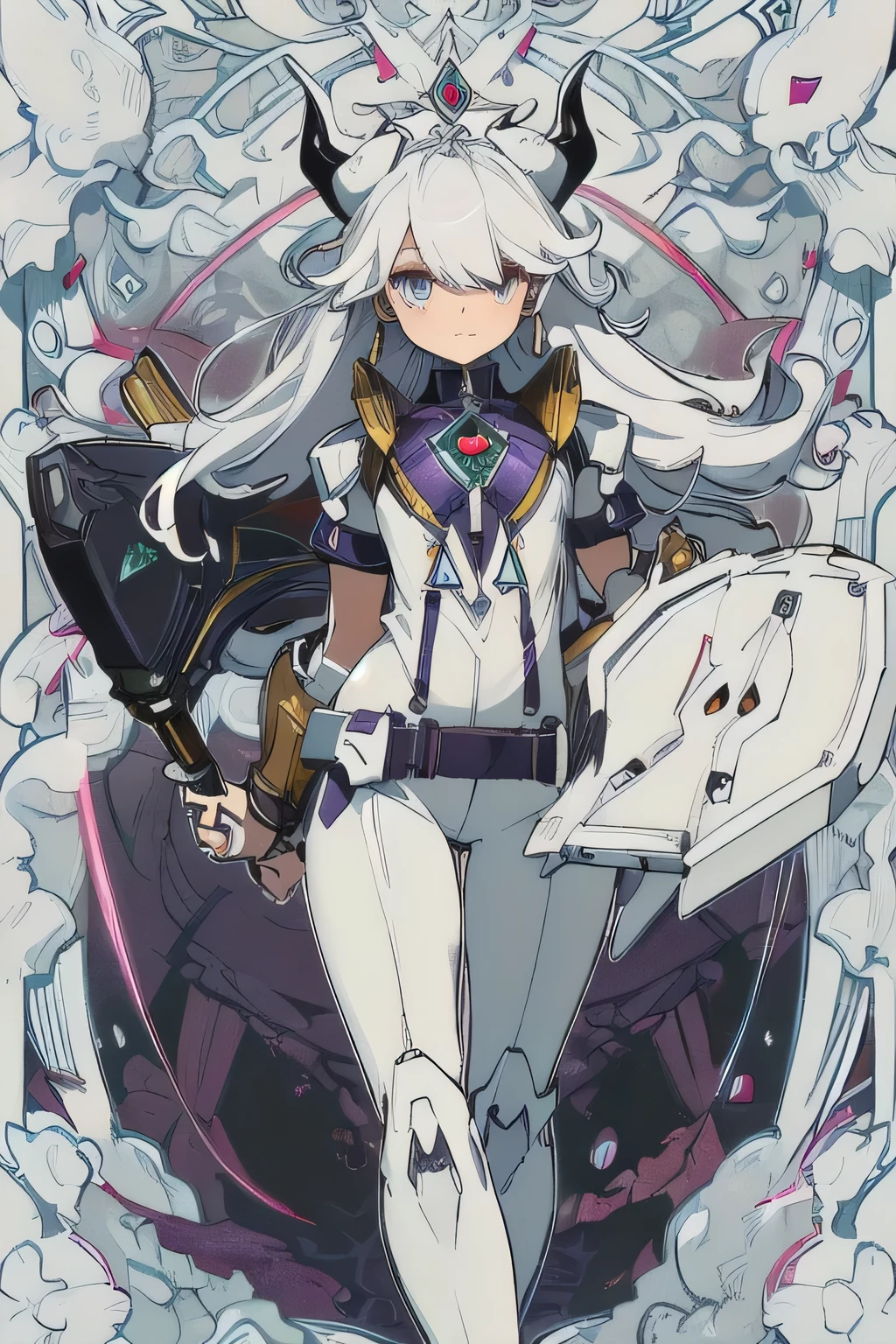 ((Highly accurate drawing in every detail)Extremely precise depiction)[High resolution],(detailed illustrations,Very fine and detailed drawing,Delicate drawn lines with tempo,Realistic texture expression),[color traced main line],(Fantasy World Battlefield Background [burning castle]),(GIRL ROBOT 15yo (White Devil [METALFACE[clear lenticular iris]] (SKINNY)) [WEAPON MACHINE][milky],[BODY with EDGE [Transparent material]],[use an ax as a weapon],[[Mobile Weapon Gigant Size][science fiction mechanical]],(Pearl white luster on the body surface),(intricate and beautiful decoration [Dense detail]),(Precisely drawn face)[perfect eye details(Beautifully detailed iris)(Eyes like deep jewels)],(eyes light[Pinpoint lighting for the eyes]),[long and beautiful eyelashes],[precisely drawn hair [Beautiful and shiny hair details]],(perfect hand details [Beautiful fingers with no damage [beautiful nails]]),(perfect anatomy(perfectly balanced proportions))[[full body portrait]],[ideal color coordination(Accurate simulation of light and material interactions)],[Visual art that tells a story],((highest quality)fine[[High density drawing]])(4K Quality).
