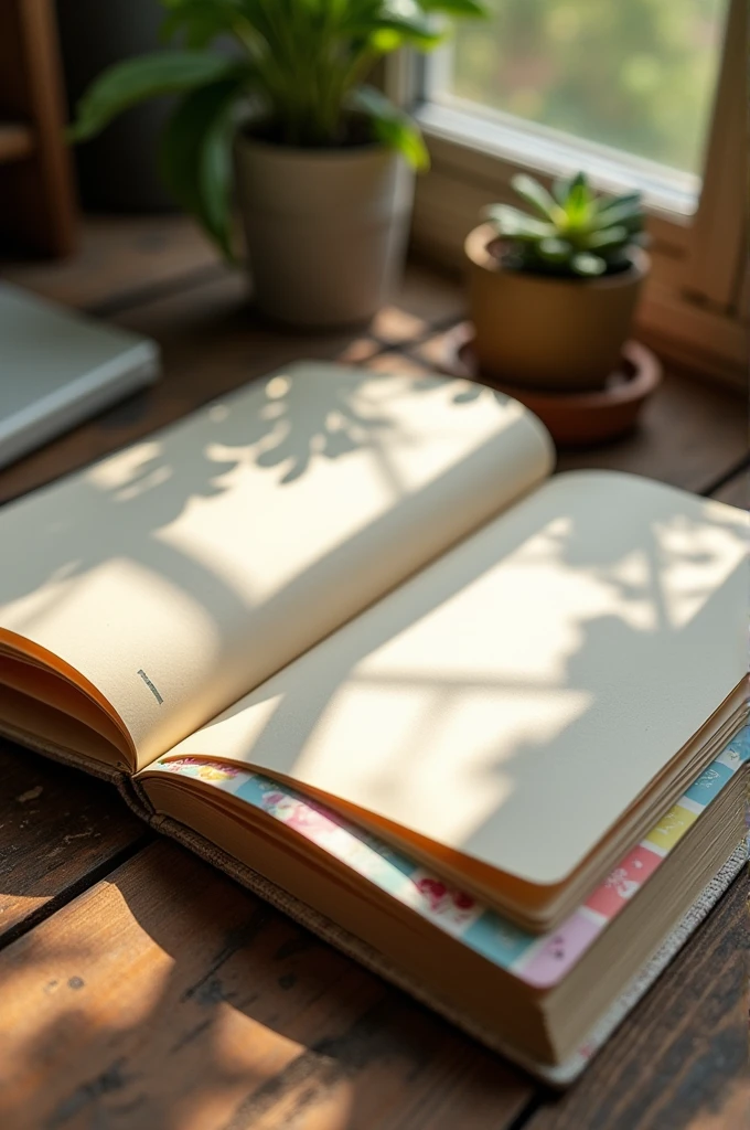 Open ringed notebook with page separator