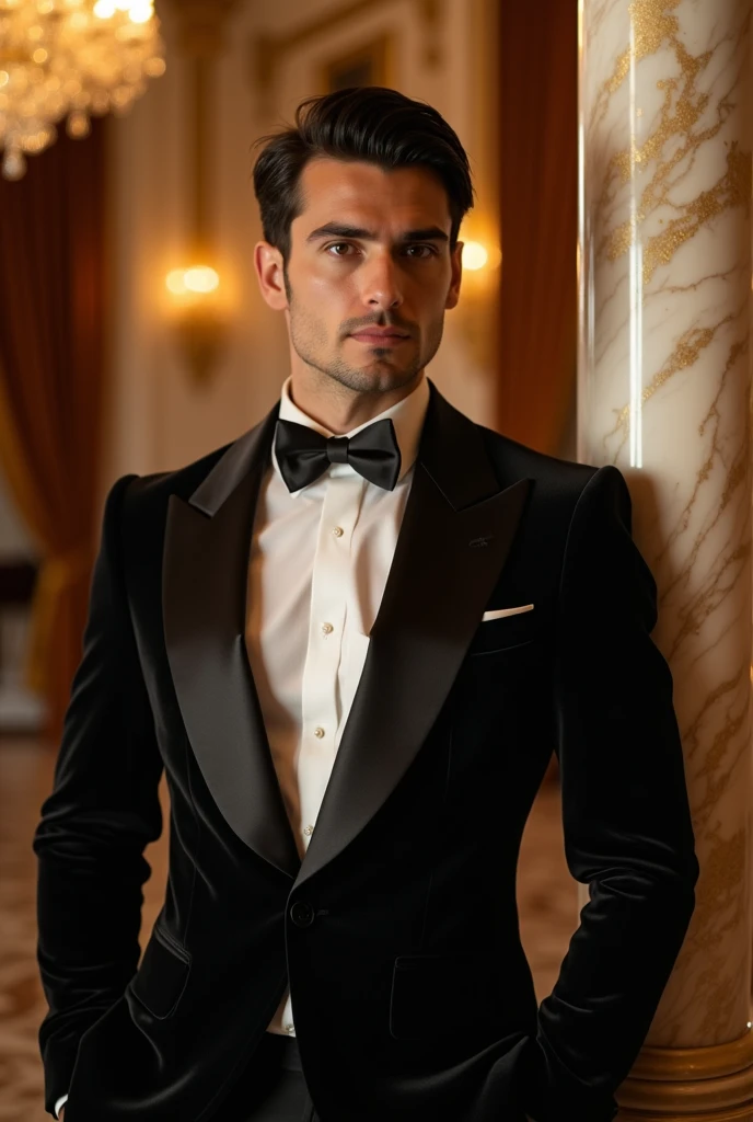 A handsome dark-haired man in formal wear