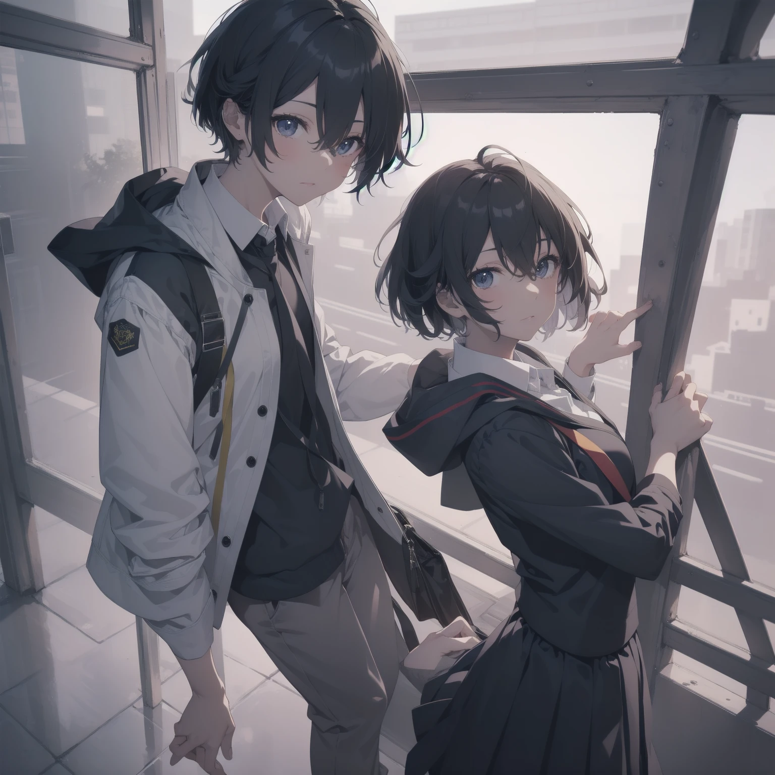 ultra-absurdres-Top quality by artist God, ultra-detailed, high resolution, anime moe artstyle, best anime 8k konachan wallpaper, pixiv contest winner, pool:2810, perfect anatomy,break, 1girl, (Please draw a girl walking sleepily to school alone. )break,(Solo,little female, 13-year-old:1.3),Full limbs, complete fingers,a junior high school student, (very short hair), short cut, flat chest, , small butt, small black eyes, beautiful detailed eyes, well-proportioned iris and pupils, expressive eyes, highres detailed hair, soft expression, salor school_uniform, sailor collar, serahuku, bow, pleated skirt,(Detailed Lighting), (Detailed background), in the School commute route. break,super detailed skin, Best cinematic lighting powered by famous artist, 8k,beauty illustration,photoshop_(medium),very aesthetic,break,((artist:rappa_(rappaya) )), artist:clamp ,artist:carnelian ,artist:kantoku ,