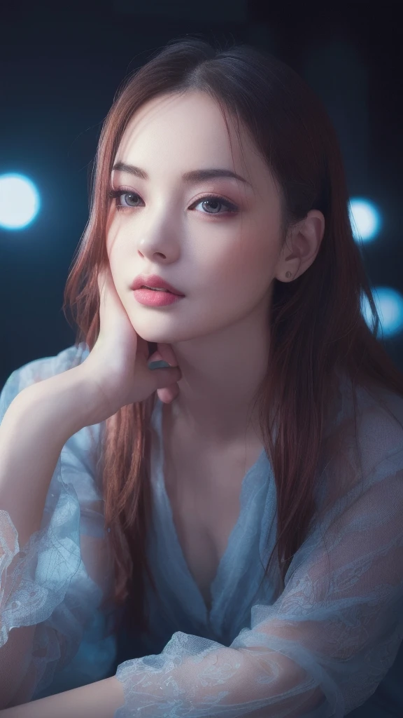 (Delicate lips), (Realistically:1.37), (Vibrant colors), (Studio Lighting), (concentrate), (High Dynamic Range), (Bokeh), (In contrast), (Kilogram:1.2), (grace的), (grace), (like々Shii), (Luxury accessories), (Shining eyes), (shine), (calm), (shine), (dream-like), (Dynamic), (素晴らShiiもの), (Sensitive), (dramatic), (complicated), (eternal), (Dress nicely), (mystery), (mystery), (mystery), (picture perfect), (interesting), (personality), (masterpiece), (high resolution), (Best quality, 4K, 8K), Solitary, 18 year old girl