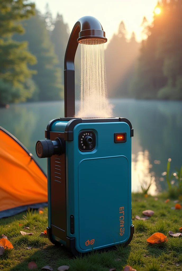 a portable shower heater with a shower head