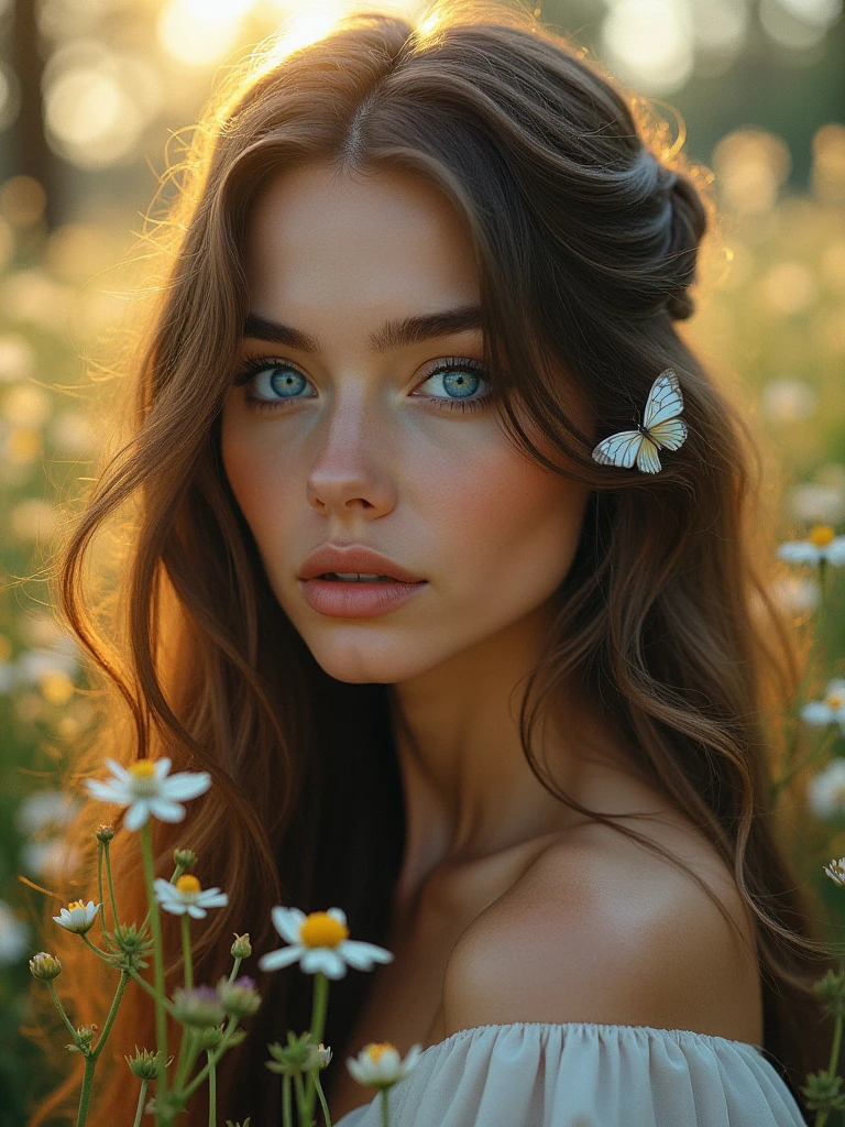 woman with extremely blue eyes