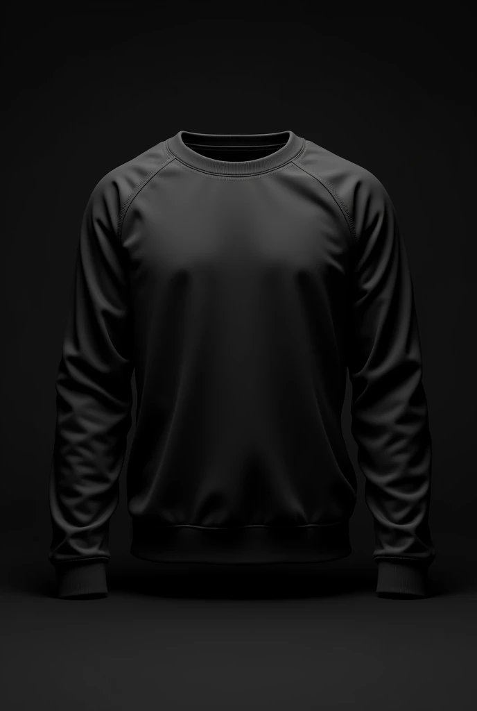 sweatshirt, color black, em 3d mockup. darkness background
