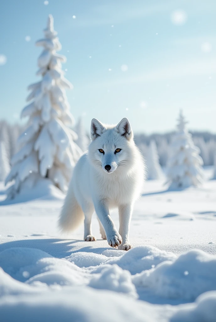 Snowfield Arctic fox