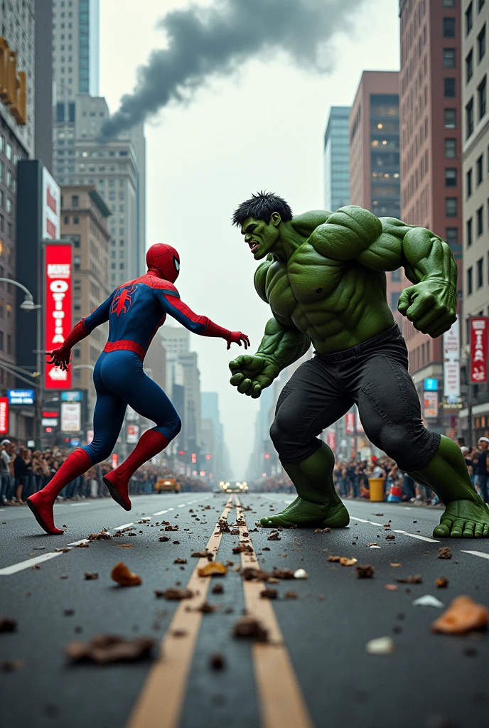 Spiderman vs hulk  USA street cinematik  avengars see guys
