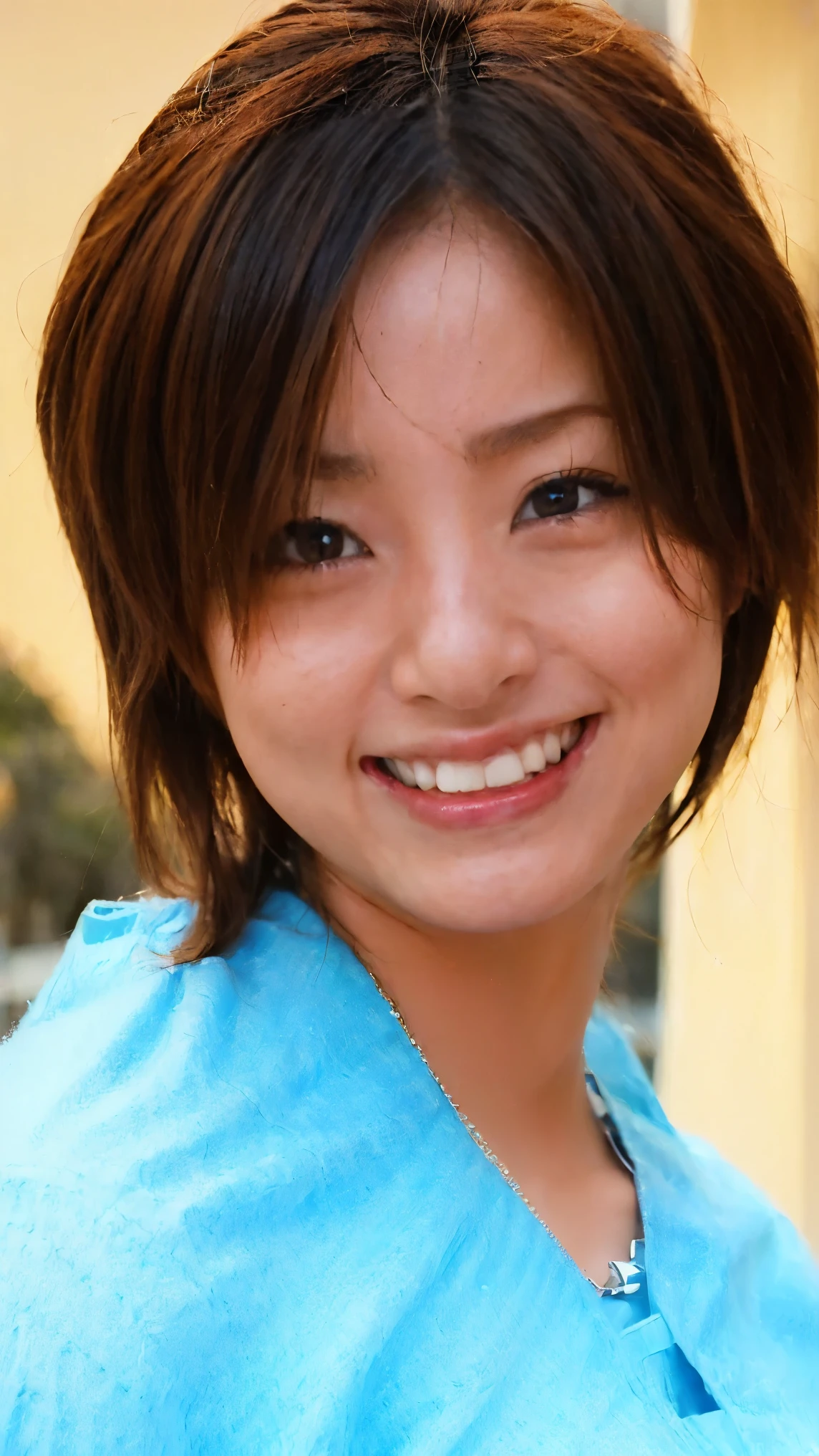 (((smile:1.78))), 20-year-old, (photo Realistic:1.4), (hyper Realistic:1.4), (Realistic:1.3), (Smoother lighting:1.05), (Improving the quality of cinema lighting:0.9), 32K, 1 person,20-year-oldの, Realistic lighting, Backlight, The light shines on your face, Ray Tracing, (Bright light:1.2), (Improvement of quality:1.4), (Highest quality Realistic textured skin:1.4), fine grain, Detailed face,(smile:0), (Emphasis on face close-up:1.3), (Enhances the beauty of skin texture:1.1),((Extremely precise and accurate anatomy:1.0)), (Enhances the beauty of skin texture:1.1), Clean and glowing skin, mesh, thin:1.2, (Realistic:1.3), Realisticなライティング, (Smoother lighting:1.05), 32K, One Japanese woman, fine grain, Detailed face, (Film Grain:1.1),(Accentuates body lines:1.1), High resolution, Natural look, Kind eyes, Improves hair quality, Delicate light and shadow, Transparent muscles, Graceful pose, Beautiful Eyes, Sharp details, Soft light reflection, Beautiful contours, Delicate skin tone, Fine hair texture,Cute Japanese Women Photos,