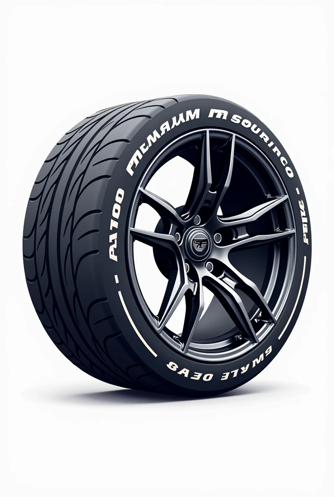 I want a logo for a go kart racing team, that has a tire in an isometric angle, that has a sports rim and wings on the sides of the rim , and that in the width of the tire or where the tire brand would appear, the name is "Tapanko Racing" and it is a png image