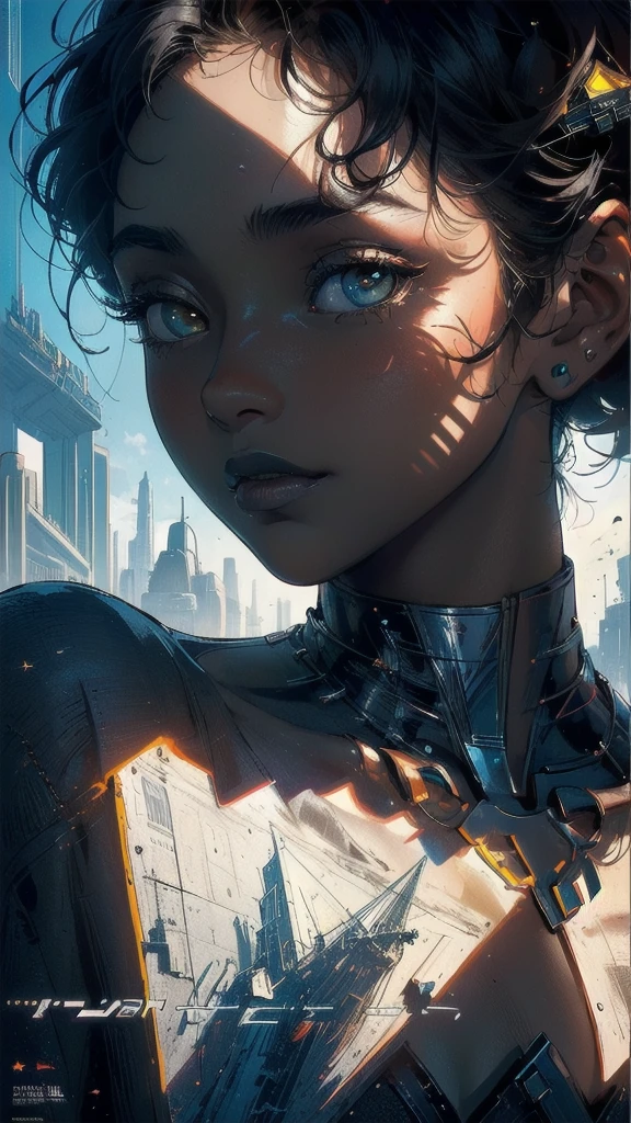 (((masterpiece, highest quality))),(((solo:1.2))),(((1girl:1.2))),32k wallpaper, very detailed, poster, vintage science fiction,(((((geometric cinematic movie poster))))), ((((bauhaus)))),(((abstract))),((((mid century modern)))),(((((portfolio))))),(((((Close-up))))),(((((bust up))))),((((more various angle)))),(((highlight))),((((heterochromia)))),(((complete. detailed face))),(((Extremely talented))),(((most complecated machine))),(((Overall colorfully))),((((((Absolutely simple background)))))),(((great black skin woman))),(((great Traveler)))