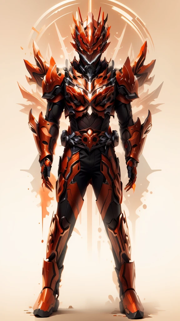 Keep the original image，No changes made，Keep the original image，Can become brighter Red and orange，Red and orange are the main colors，Red and orange，Some Red and orange，Red and orange（Ensure its layering and armor texture）