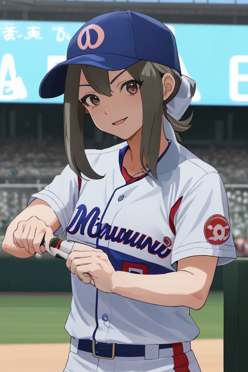 ポケモントレーナーの脱衣野球選手♀がバットをフルスイング