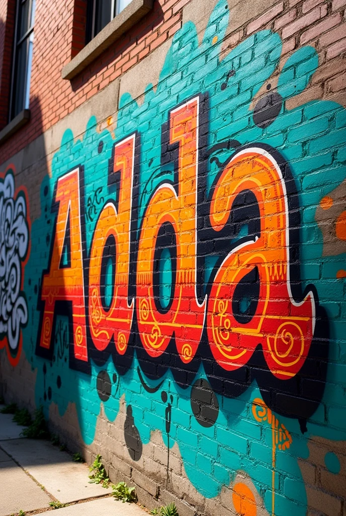 Adda&#39;s name painted with graffiti

