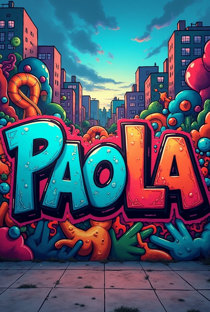 Paola's name in graffiti paint