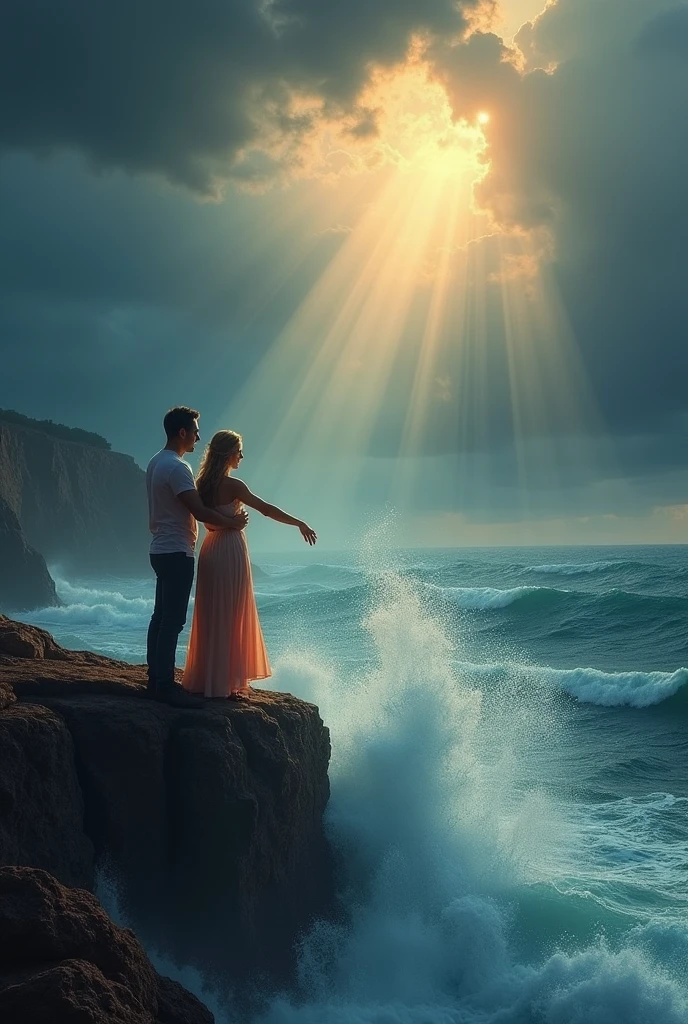 um casal, she trying to get rid of her conflicts against the enemy and he trying to save her, with the help of God 