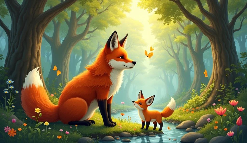 BIG FOX AND SMALLER FOX APPRENTICE