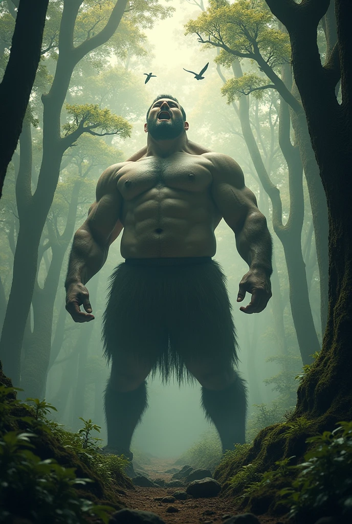 Huge man、roar