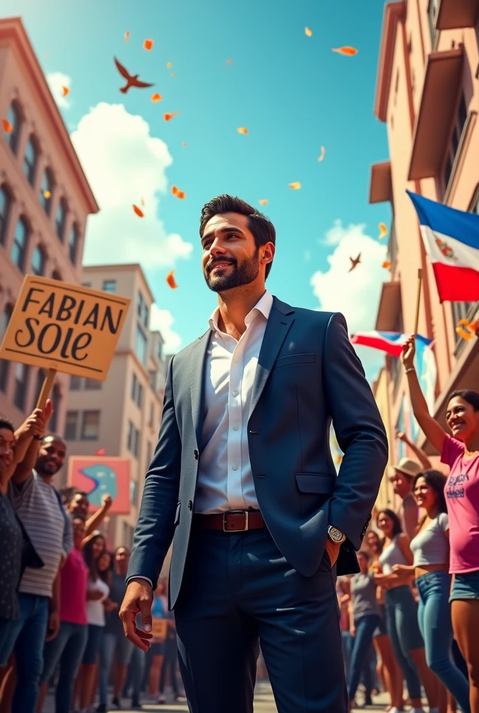Name "Fabian Rios" as a political slogan