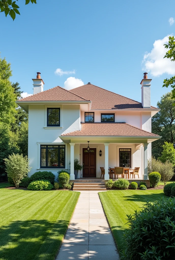 • Family Model • Spaces: 3 bedrooms, 2 bathrooms, Living room, dining room, kitchen.
• Distribution: Large spaces with separation between common and private areas, master bedroom with en suite bathroom.
Picture of a house