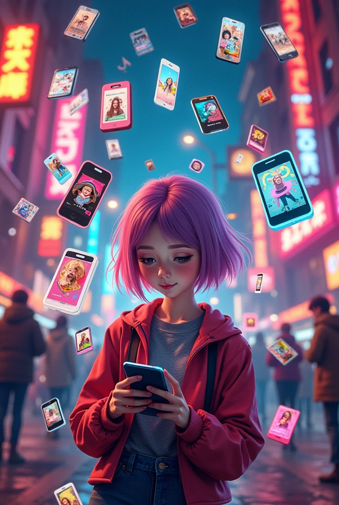 Generate a collage of scroll in tiktok more realidtic