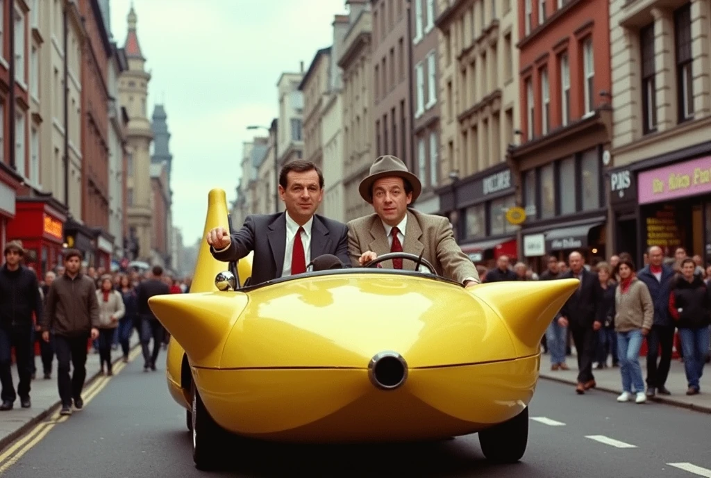 details:
row: funny, TV series time period: 1990 context:
In a series full of hilarity and mistakes, Mr. Bean ตัวละครที่โด่งดังจากการแสดงfunnyที่ไม่มีคำพูด พบกับการผจญภัยที่ไม่น่าเชื่อในเมืองลอนดอน โดยเขาได้ซื้อรถที่แปลกประหลาดมาก – รถยนต์รูปกล้วย! With his innocence and ability to create funny situations, Mr.. Bean will make the audience laugh with his adventures and craziness as he drives a banana around London.
