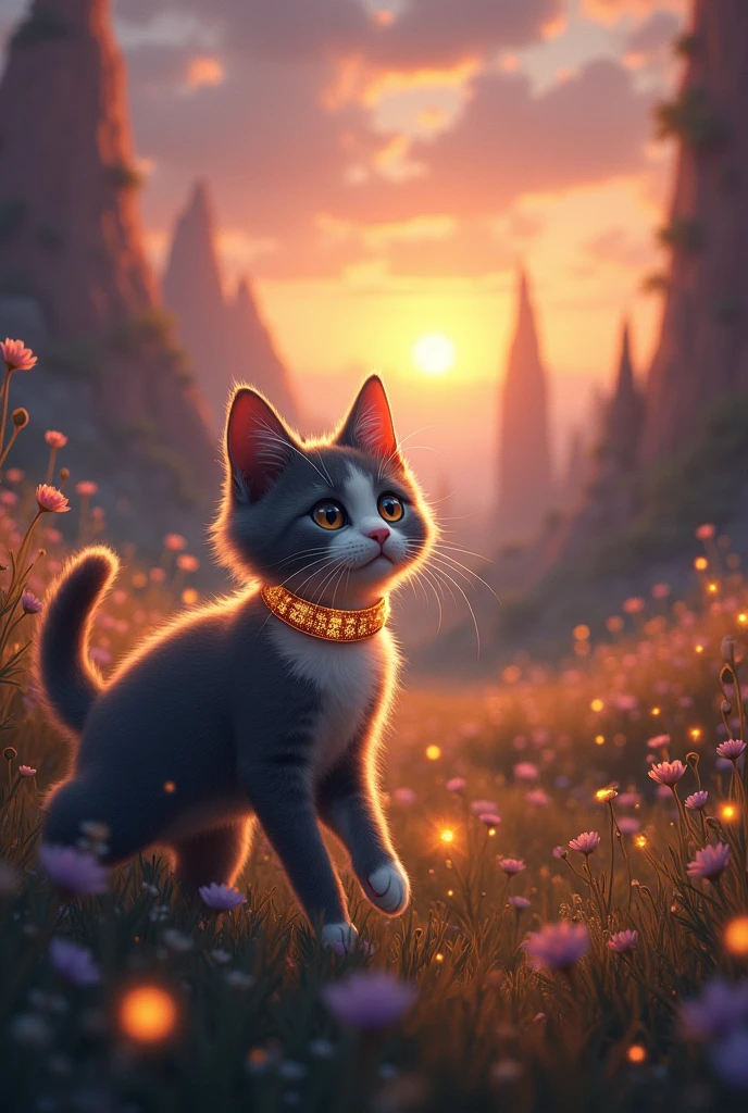 The magical collar had not only opened a world of wonder but had also given her a day The gray white cat would cherish forever.