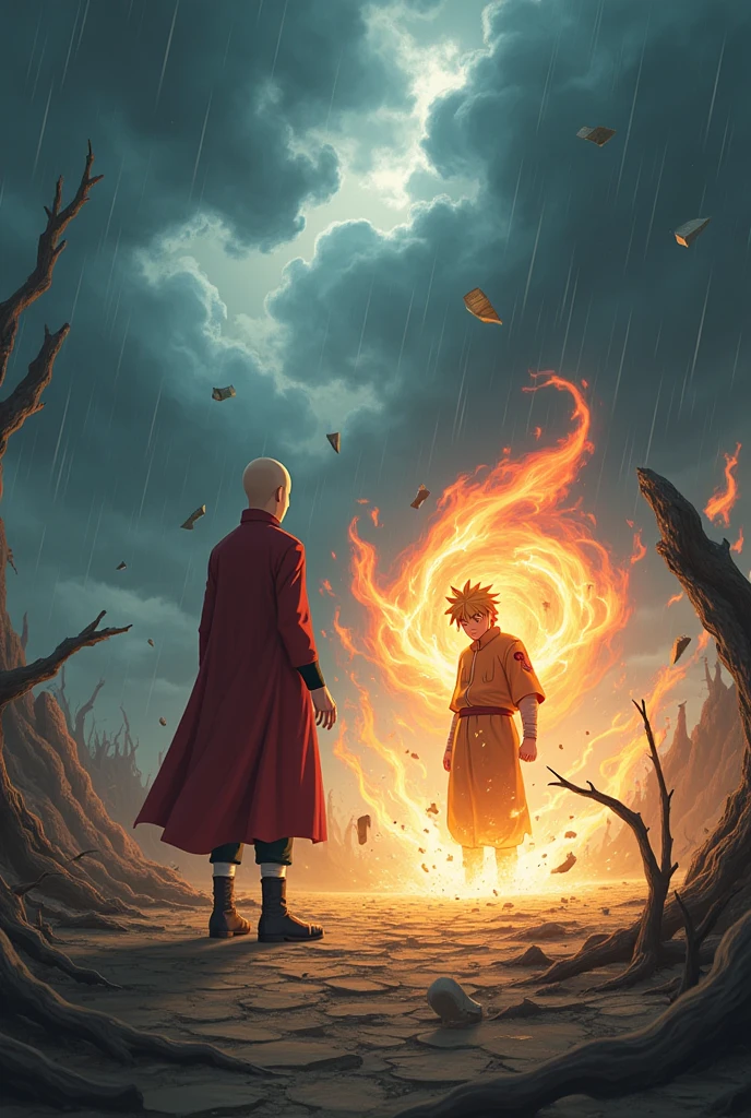 A fight between Naruto and Saitama now makes Saitama kill Naruto easily