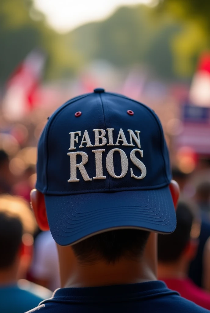 Name "Fabian Rios" as a political slogan for a hat