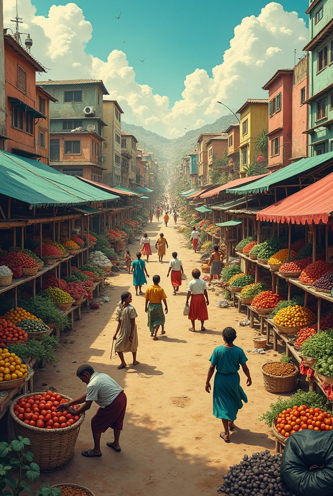 Draw me a picture where I can see an illustrated economy of abundance, where resources seem infinite. Expansion and consumption are priorities, without much concern for sustainability and compare it to An Economy of Scarcity, where resources are limited and must be managed carefully. Sustainability and recycling are key.