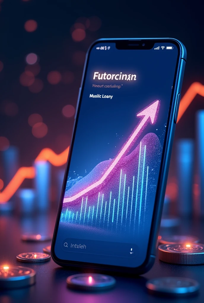 Make me an image in Spanish of a digital bank application where it shows when you have successfully acquired your loan virtually. Future bank would be the name and the image in the foreground so that the letters can be read