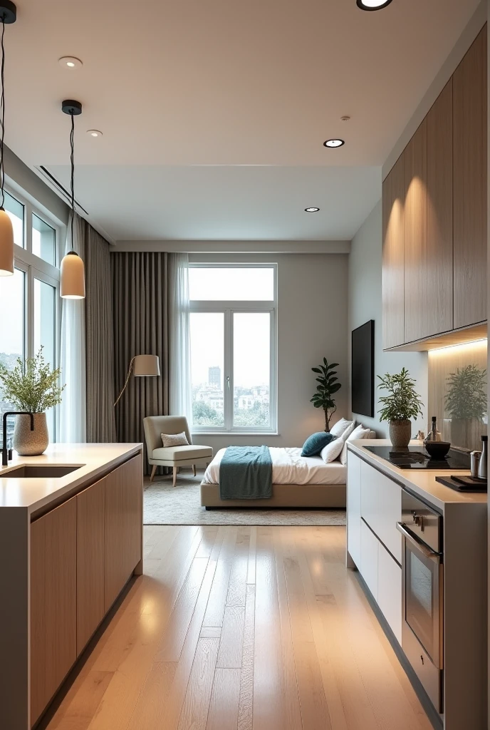 • Family Model • Spaces: 3 bedrooms, 2 bathrooms, Living room, dining room, kitchen.
• Distribution: Large spaces with separation between common and private areas, master bedroom with en suite bathroom.
Image of a house inside