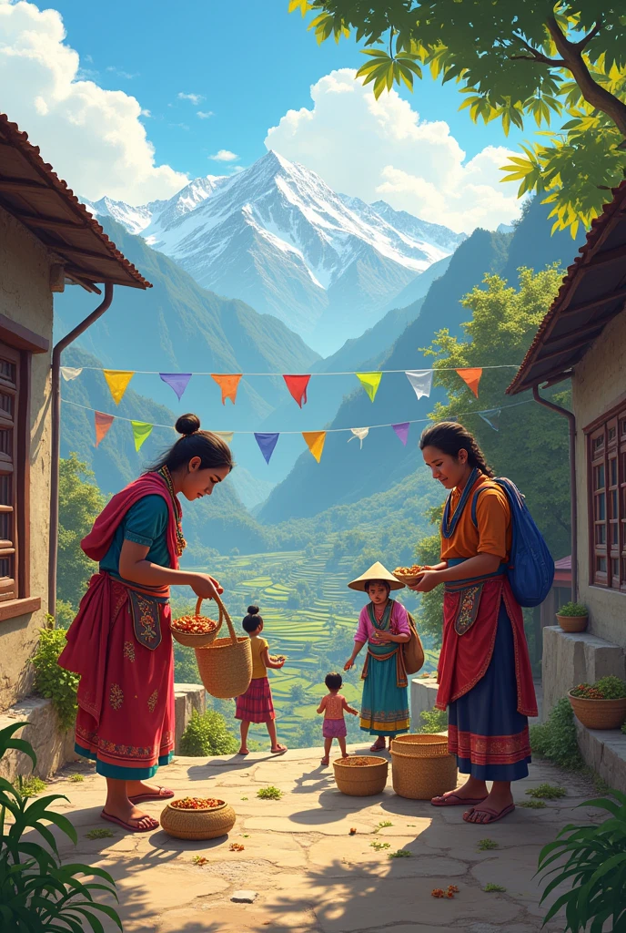 (3) develop a series of pictures to reflect the lifestyle of Nepali people from different parts of the country
