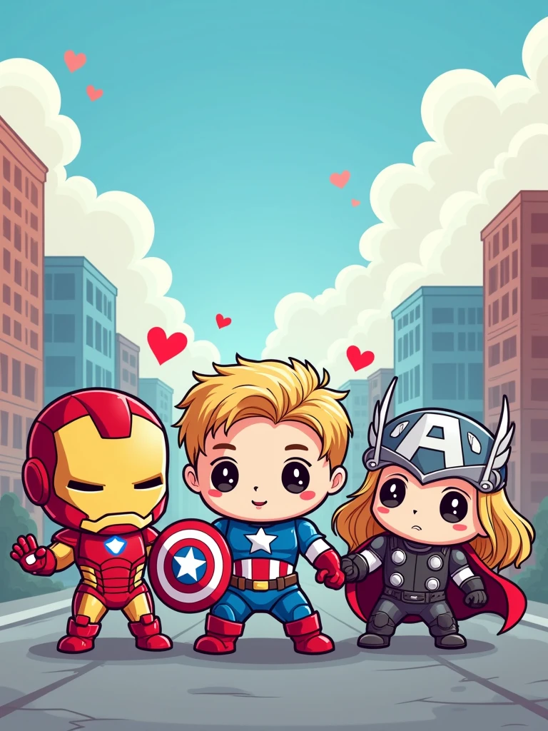 Chibi version of avengers STELL, full