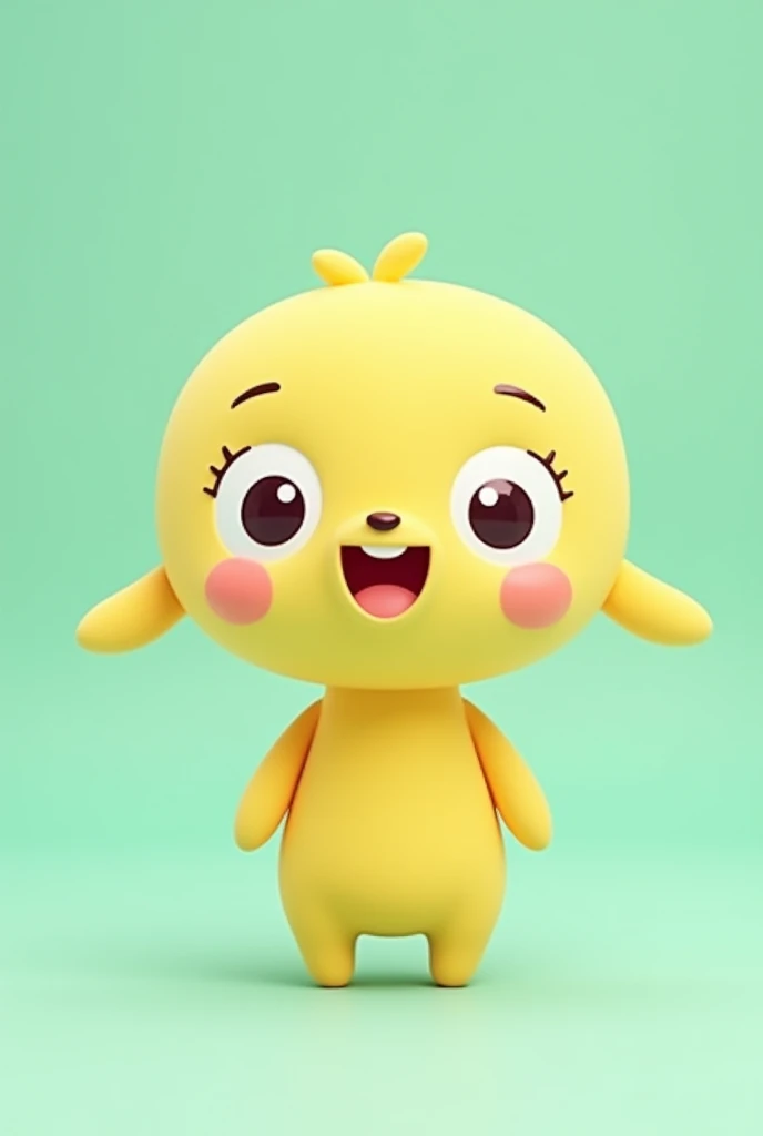 (Most of the background is solid color.),Simple little cute cartoon character picture below