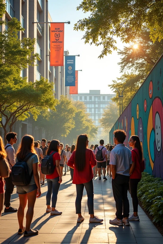 scene: Images of the campuses in operation, with testimonies from students and teachers highlighting the impact of the network on their communities.
