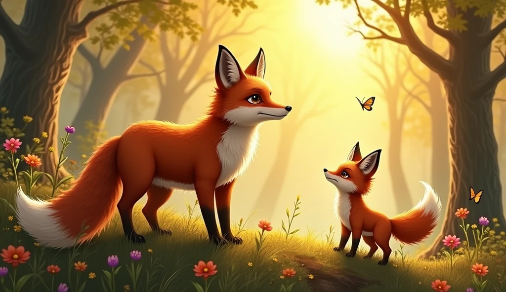 LEGENDARY BIG FOX AND SMALLER APPRENTICE FOX
