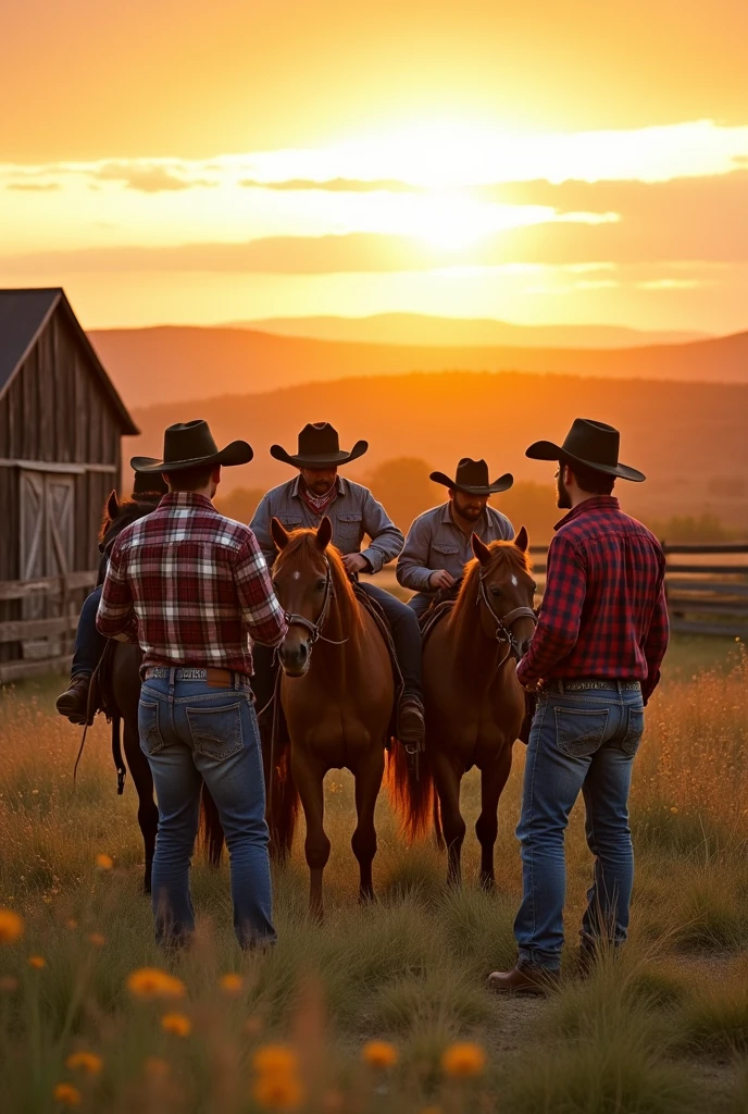 5 cowboy man working on a horse farm