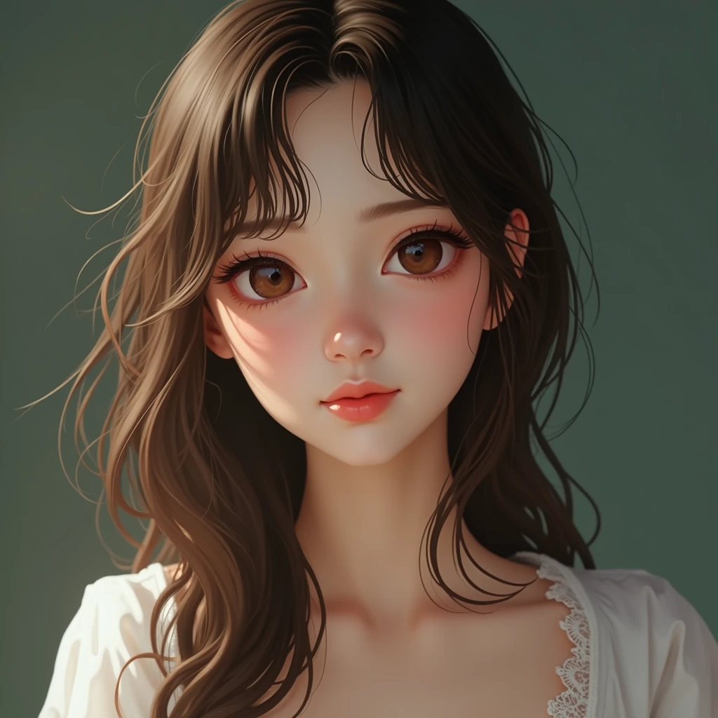one person&#39;s, (beautiful girl, Delicate:1.3), (26 years old:1.3), break, (blouse:1.3), break, Extremely detailed clarity, (Symmetrical eyes:1.3), break, (Street Snap:1.3), perfectly trimmed fingers, break, Small , Brown eyes, Parted bangs, Brown Hair, break, (Eye and facial details:1.0), break, (masterpiece, Highest quality, Very detailed, Detailed face, 8k),smile