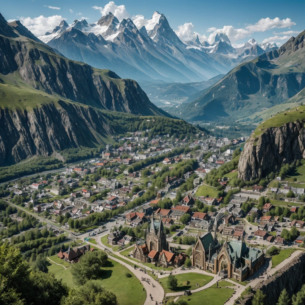 Elve City In the Hidden Of Mountain, Lord Of The Rings City Theme