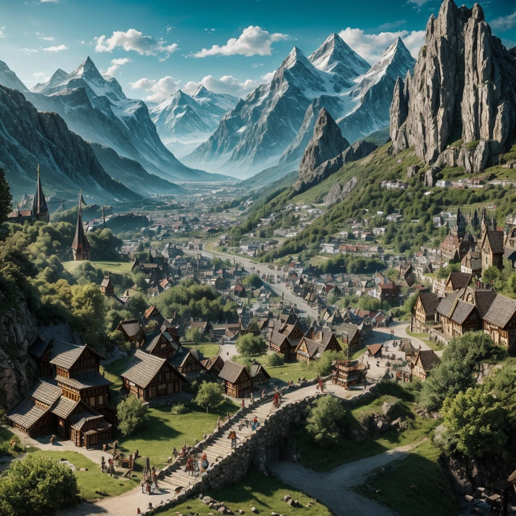Elve City In the Hidden Of Mountain, Lord Of The Rings City Theme