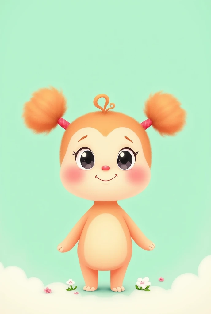 （Most of the background is solid color.），Simple little cute cartoon character picture below