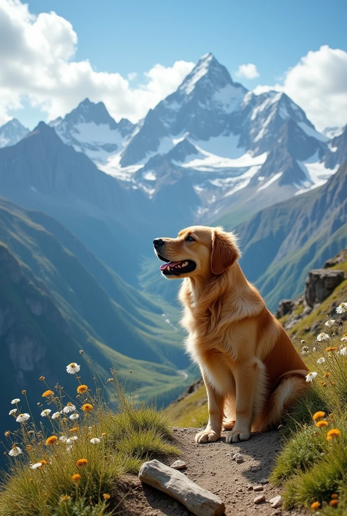 dog on the mountain