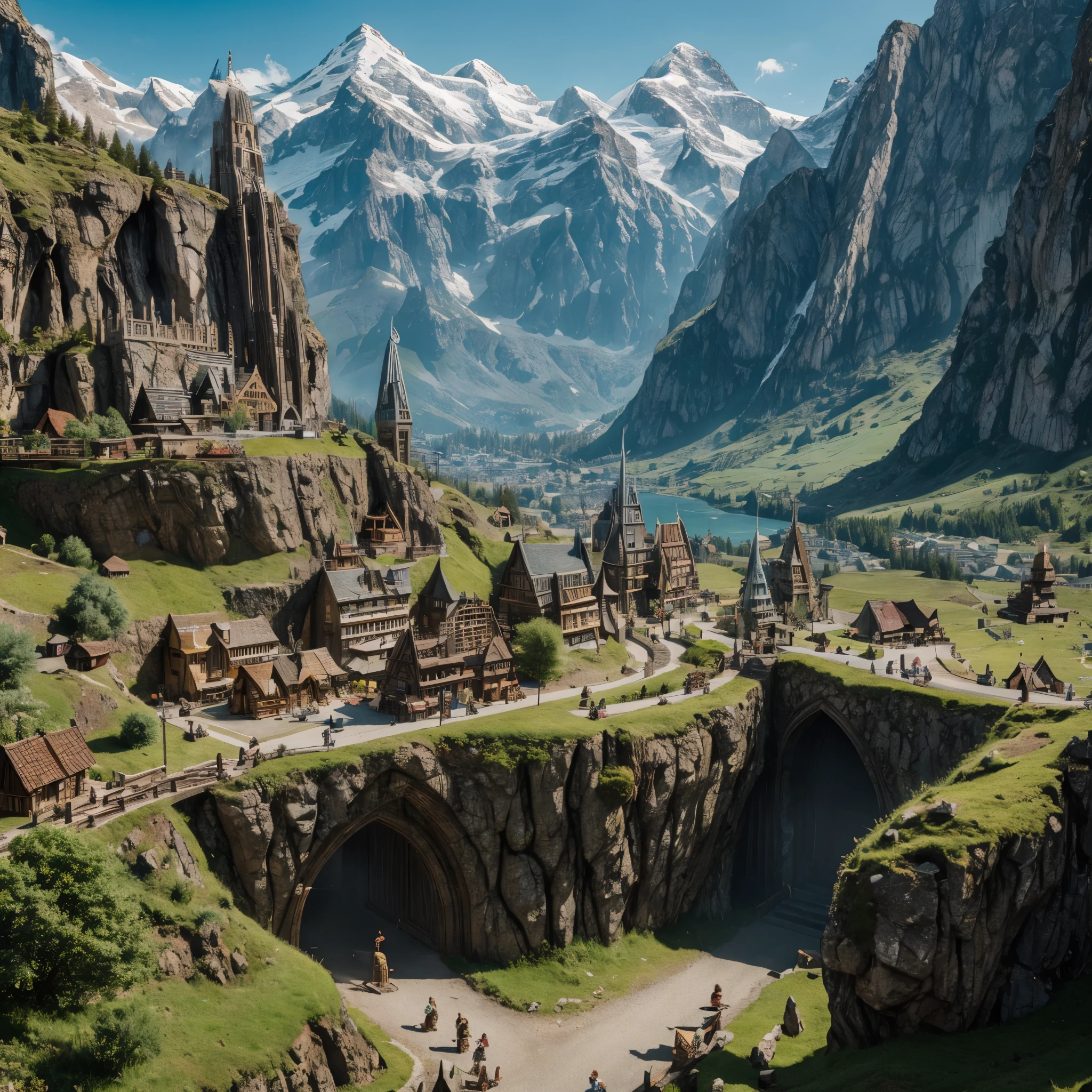 Elve City In the Hidden Of Mountain, Lord Of The Rings City Theme