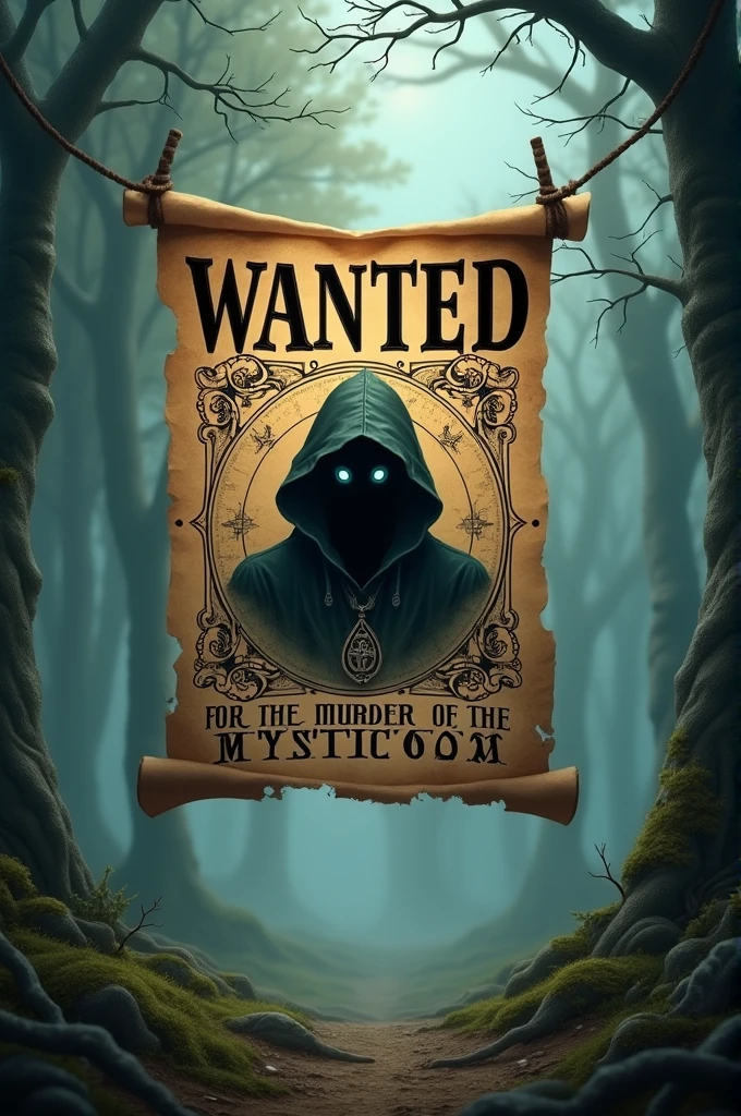 Create a sheet "Wanted for the murder of the great sorcerer mystic 668"