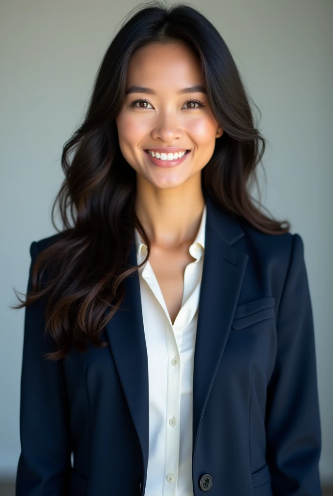 (photorealism:1.2), beautiful woman, in professional id photo