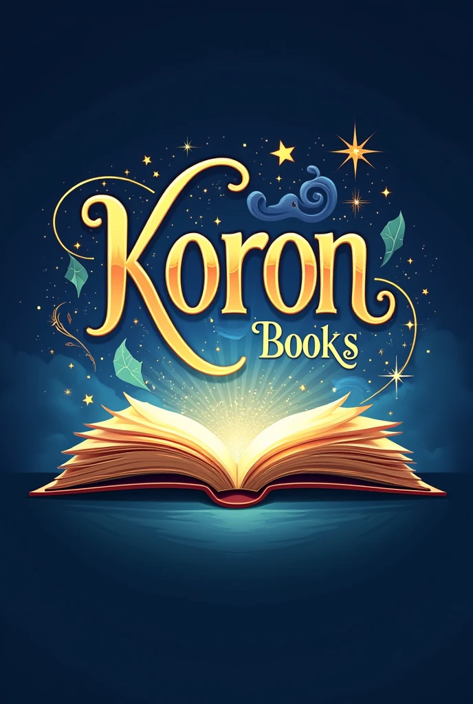 Channel Name koron books World. Make a logo for this name. There was a book.